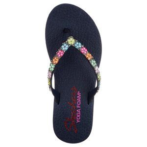 Skechers | Shoes | Skechers Yoga Foam Rhinestone Daisy Flower Flip Flop ...